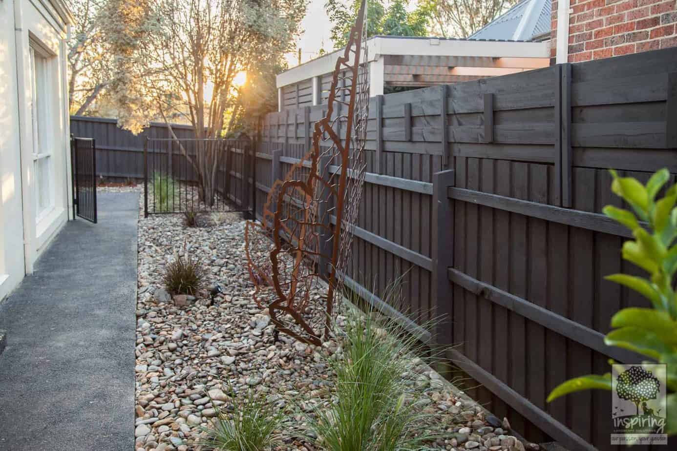Melbourne garden makeover of Doncaster using simple planting and rock mulch
