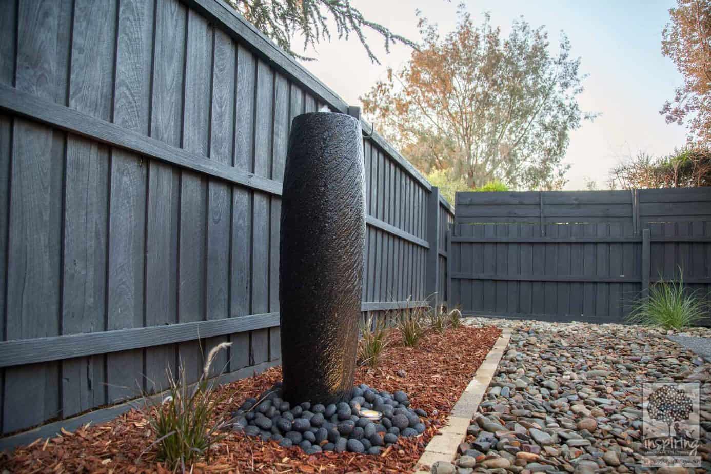 Closeup pictures of water feature used in Doncaster garden makeover