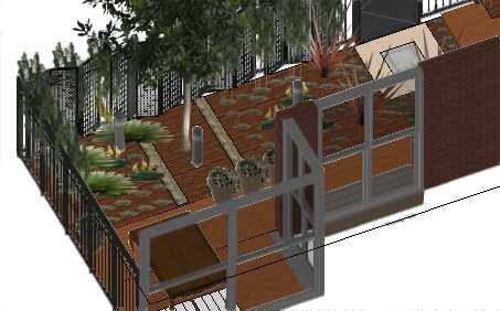 Hampton East Project 3D Elevation of rear courtyard