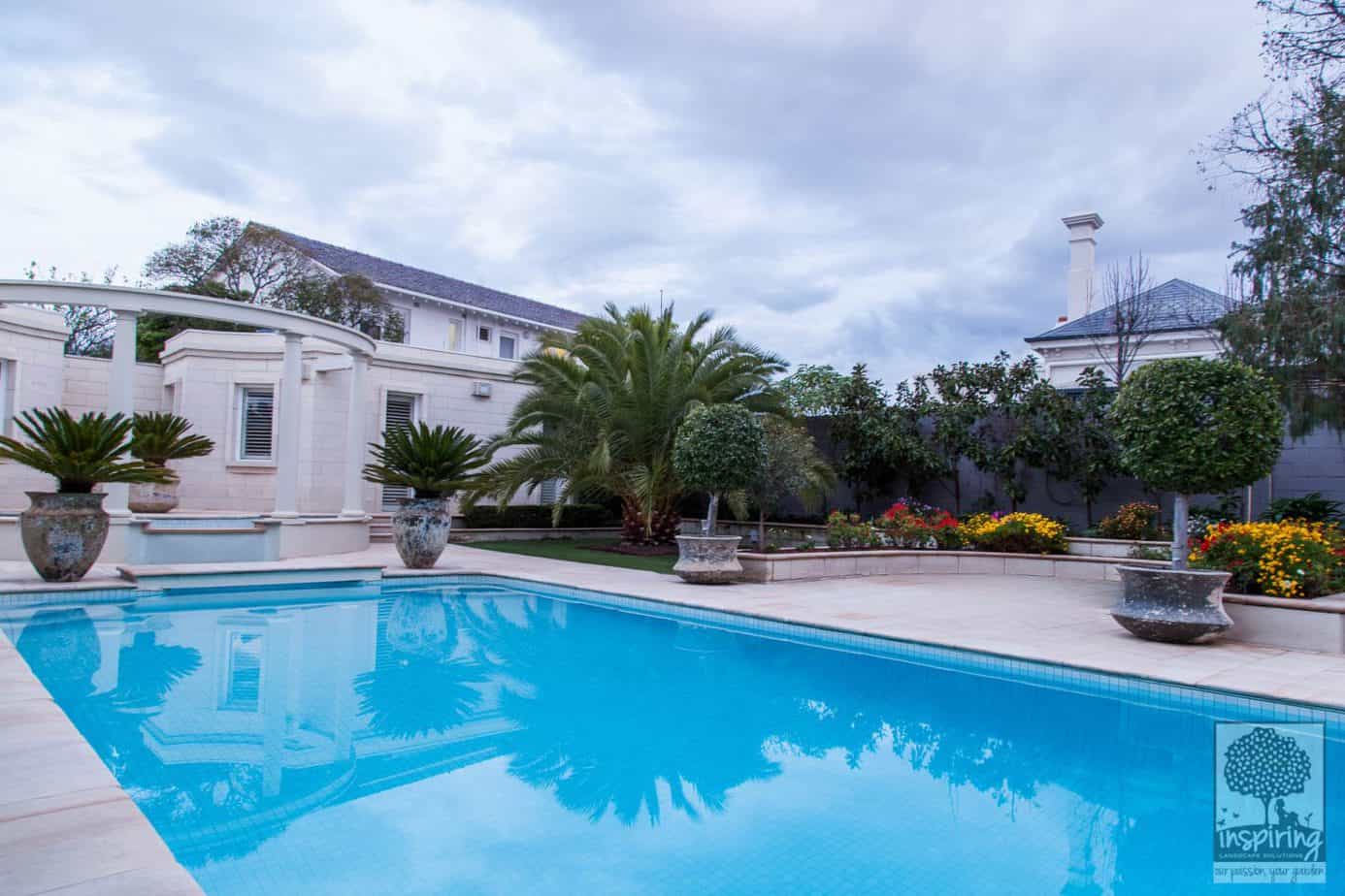 Brighton landscaped pool during the day