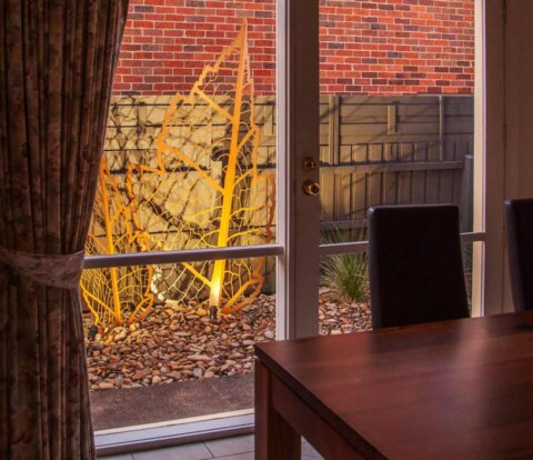 Garden artwork. Garden rejuvenation of a Doncaster property in Melbourne by Inspiring Landscape Solutions