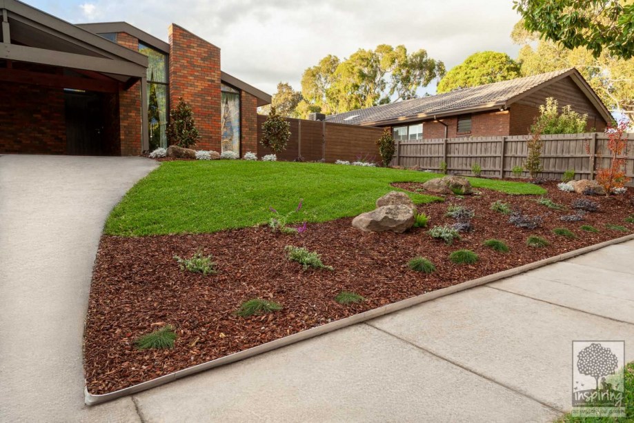 Front garden design in autumn in Vermont South landscape design