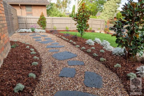 Bluestone cats paws pavers in Vermont South garden design