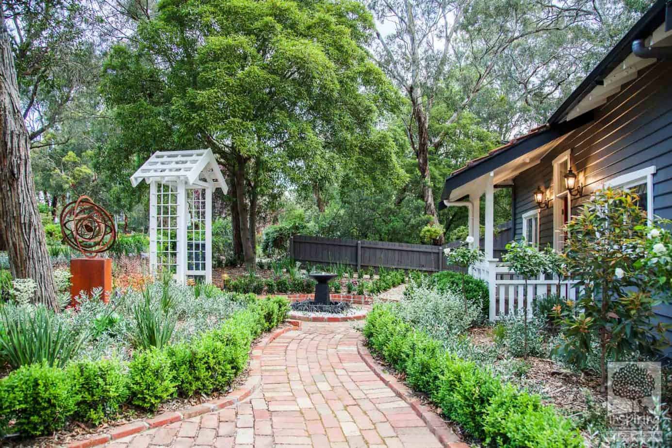 Recycled brick path in Blackburn landscape design