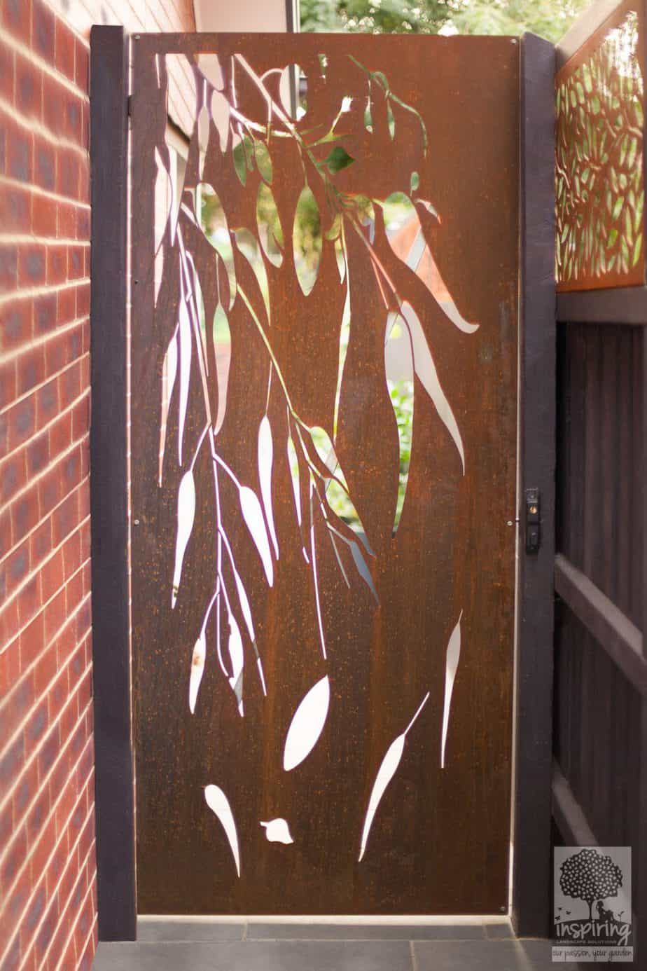 Beautiful corten bamboo pattern panel used in Kew garden design by Parveen Dhaliwal