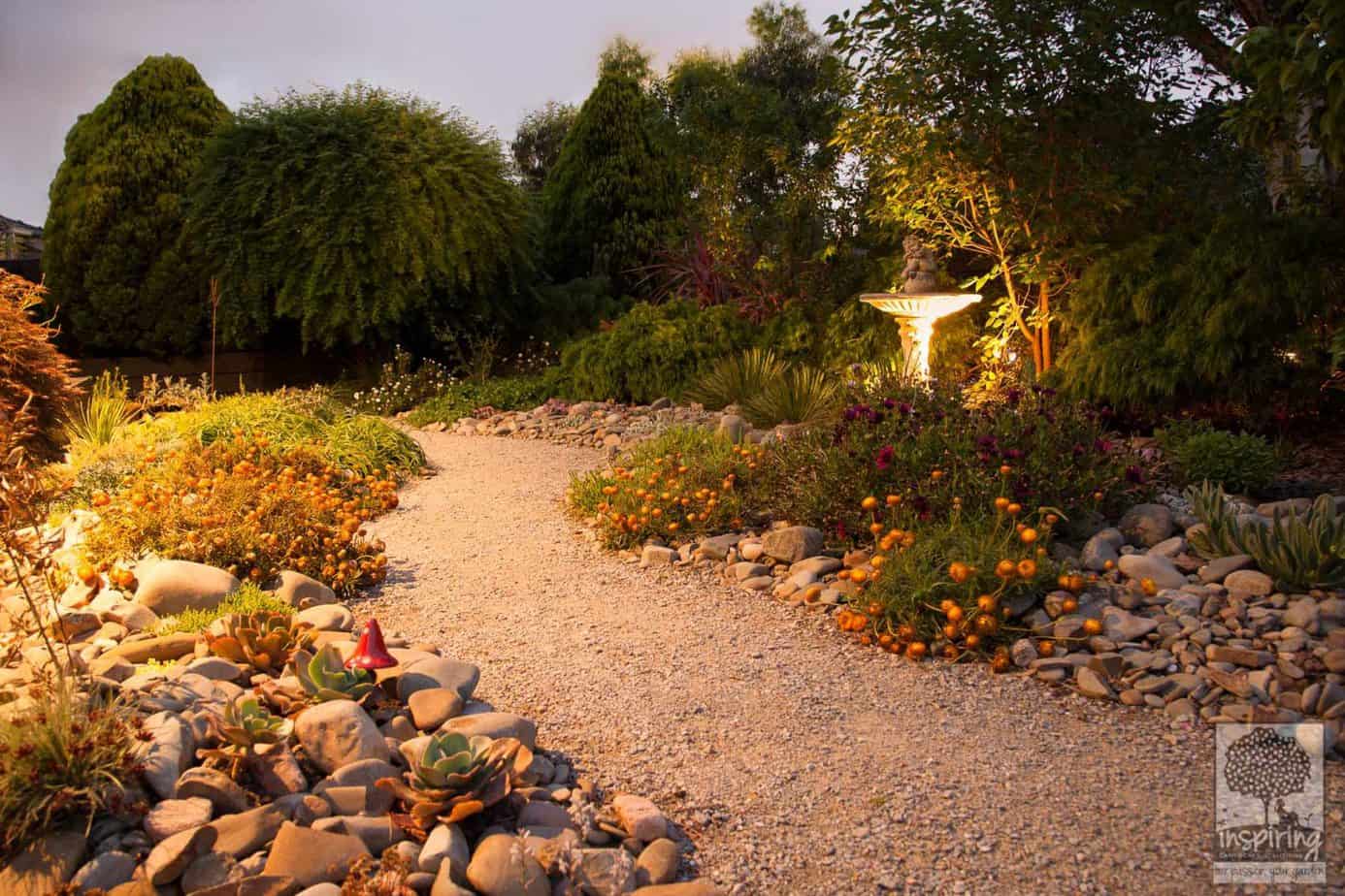 Productive garden design for Vermont South with garden lighting