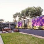 Corten wall lightbox used in Wantirna garden design