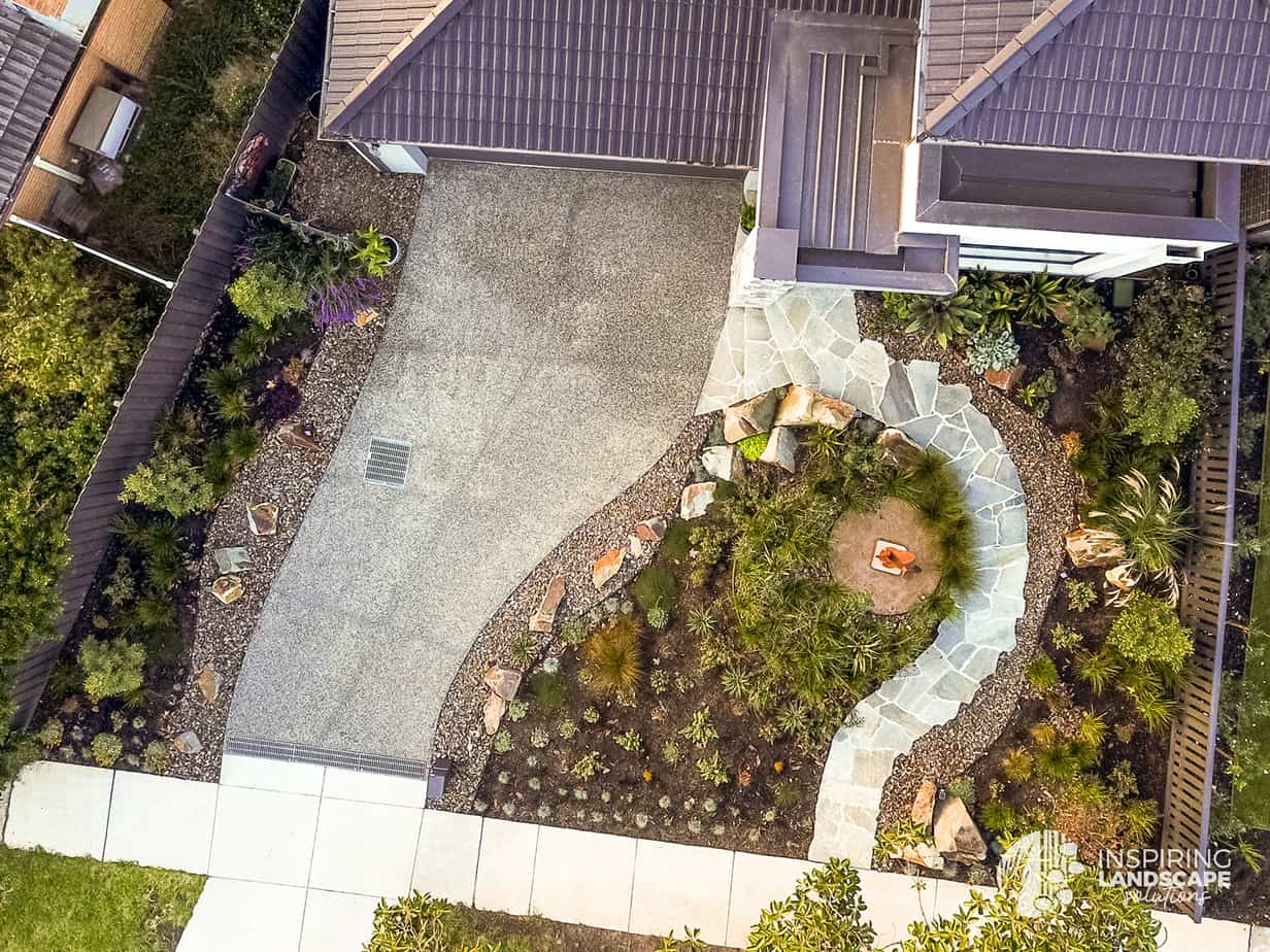 Aerial view of Mount Waverley garden design