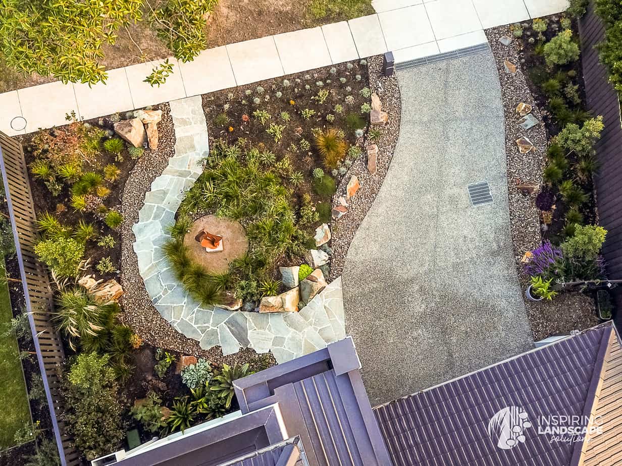 Aerial view of Mount Waverley garden from home office