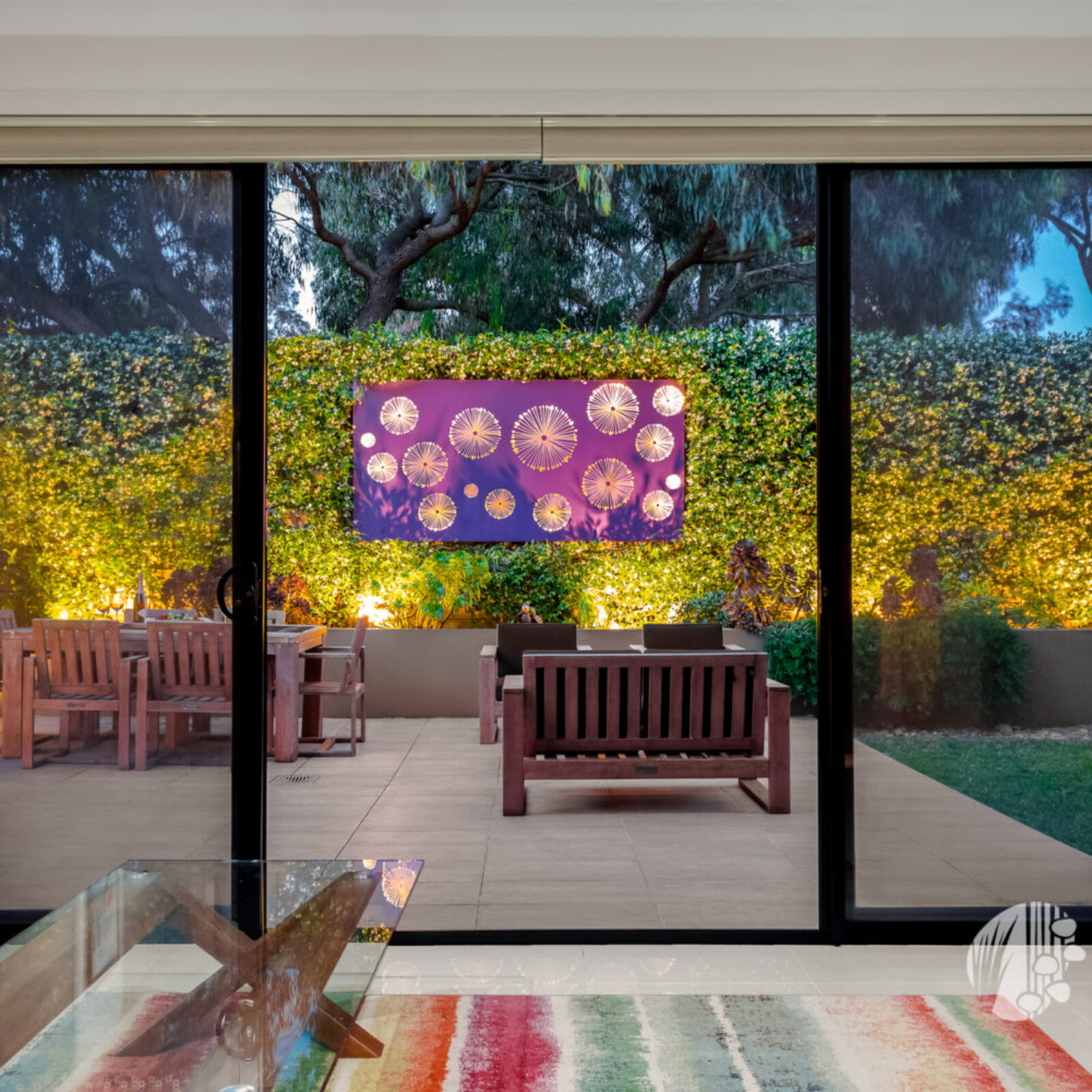 Night view of Wantirna garden design 6 years on