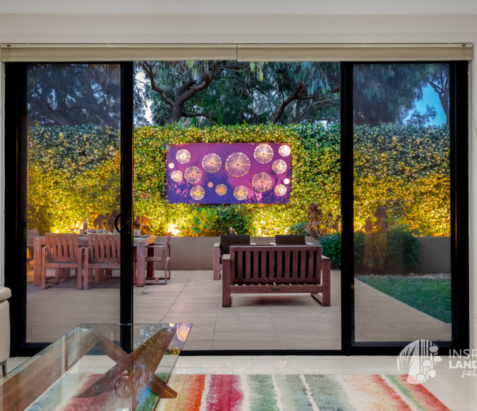Night view of Wantirna garden design 6 years on