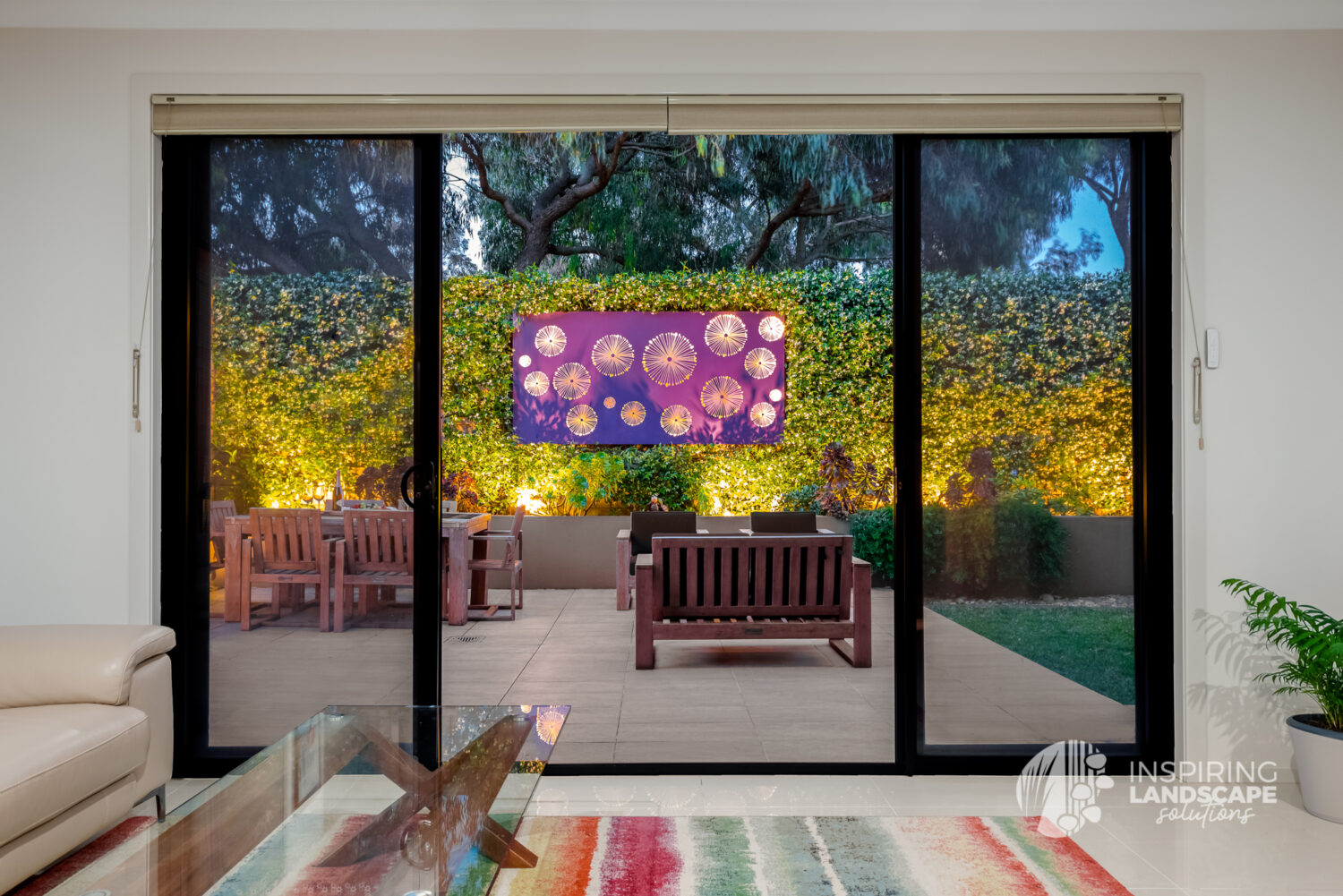 Night view of Wantirna garden design 6 years on