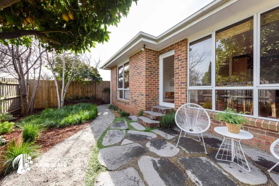 Bluestone crazy paving in Mulgrave garden