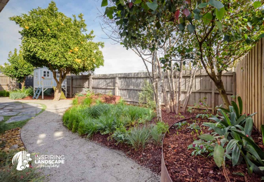 Mild steel raised planter in Mulgrave garden design