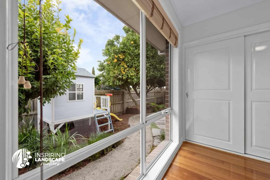 View of rear garden from guest bedroom