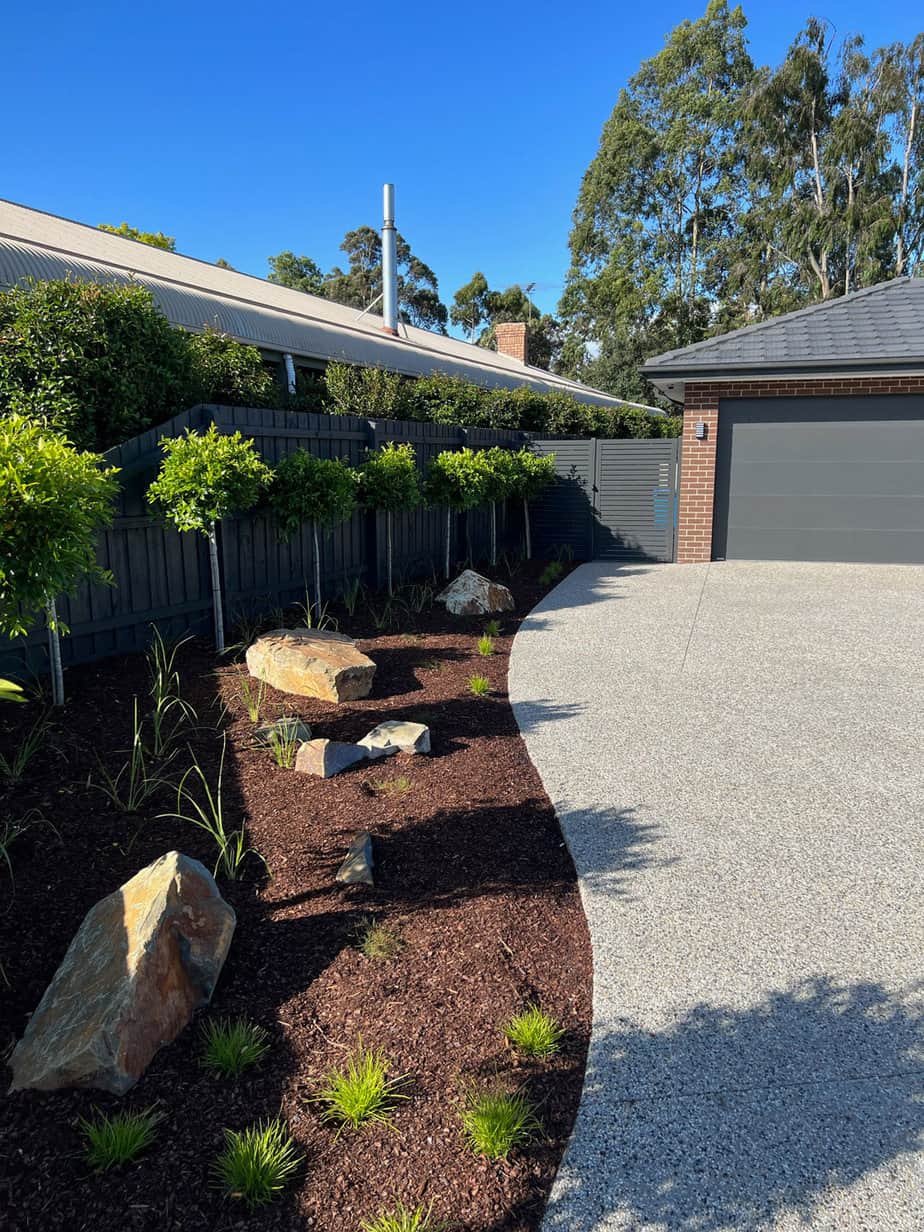 Landscaping rocks in Narre Warren North front garden