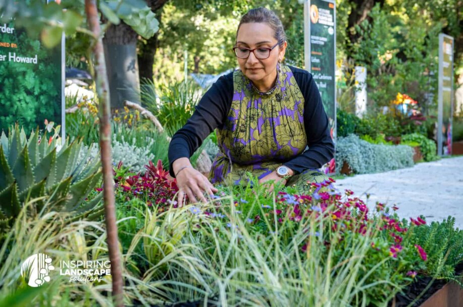 Plant maintenance at MIFGS 2023 border garden display