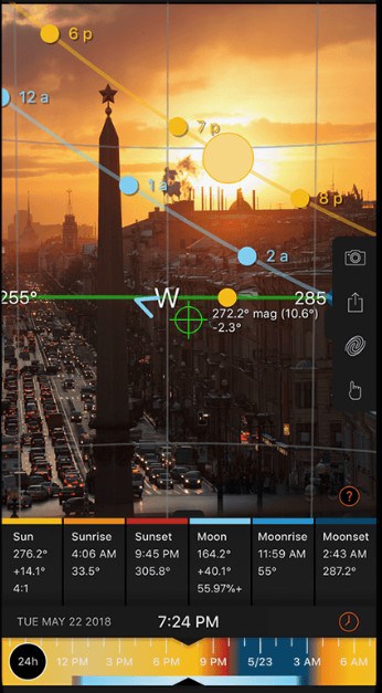 Sun Surveyor app to help you find north. It can be used all around the world.