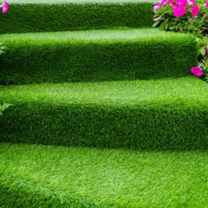 Artificial turf can be used for both front and back yards and even steps