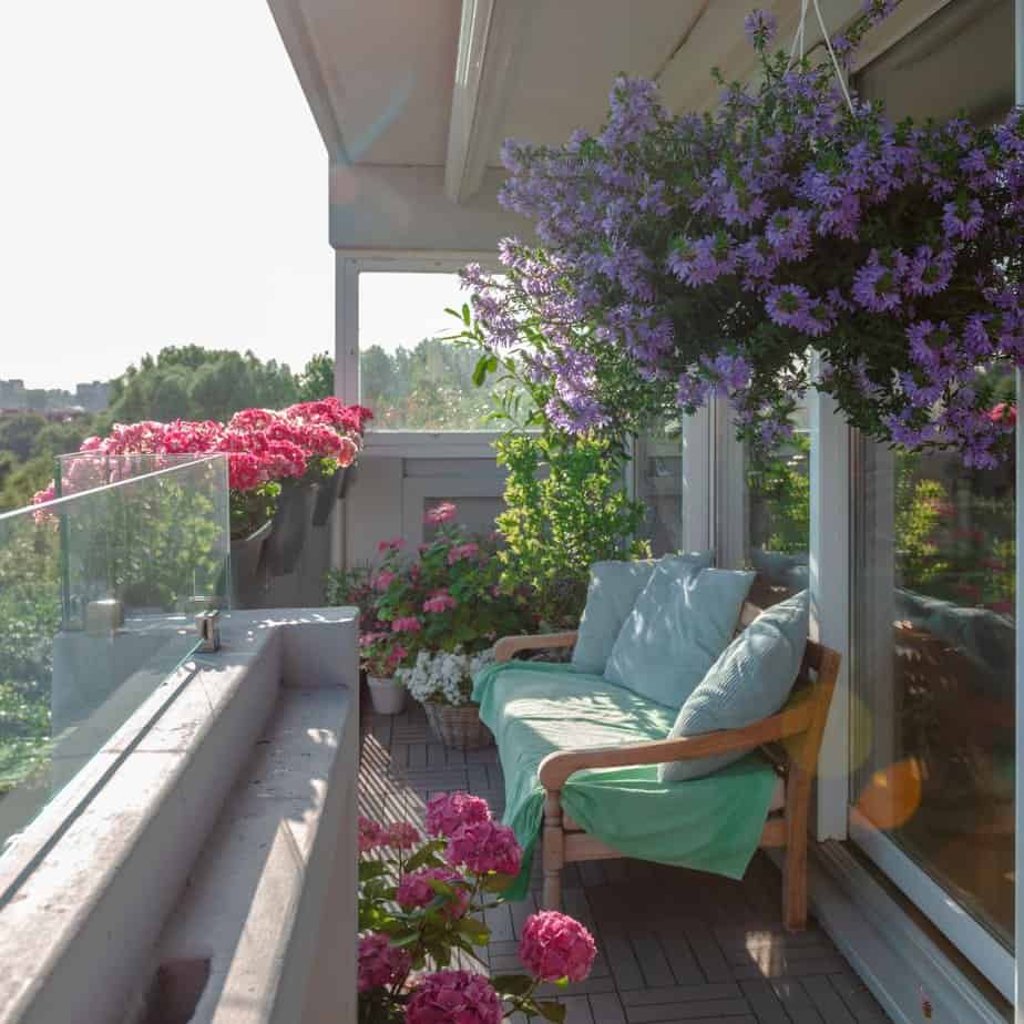 Private and Colourful Balcony Garden