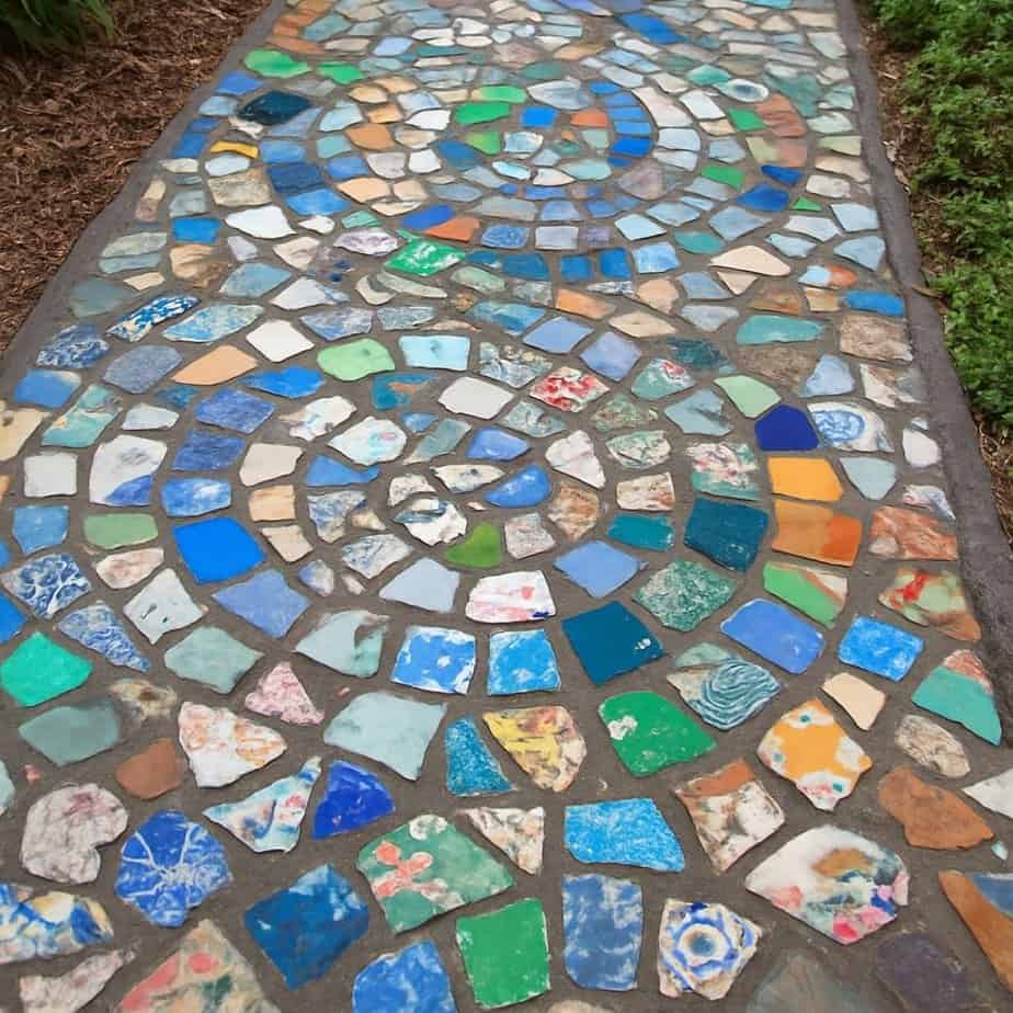 A garden pathway made by flacking