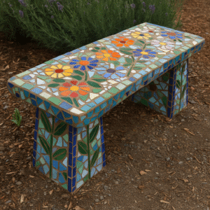Outdoor bench designed by flacking